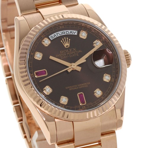 ROLEX Day Date Ruby Diamond Watches 118235F K18 Pink Gold/18K Pink Gold mens - Picture 4 of 23