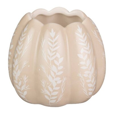 Keramik Creme Kürbis Laub Kerze 30 Std. Herbstliches Duftkerzenglas Hausgeschenk