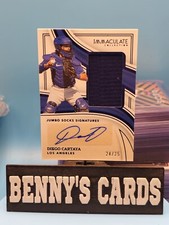 2023 Panini Immaculate Collection Blue Foil Jumbo Socks Auto /25 Diego Cartaya 