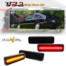 4PC Smoke LED Front + Rear Side Marker Lights For 72-76 Dodge Dart & 76-79 Aspen