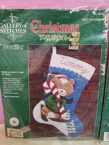 Vtg Bucilla Gallery Of Stitches Christmas Stocking kits Lot Of 4 NEW SEALED - Picture 2 of 11