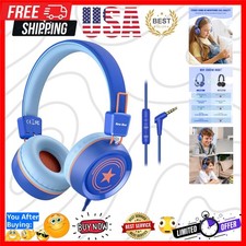 Kids Headphones for School with Microphone KH20 HD Stereo Safe Volume Limited...