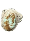 Native American P. Chee 925 Sterling Silver And Copper Turquoise Ring Size 5.5