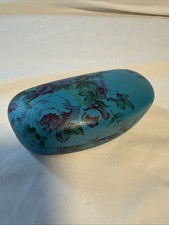 Blue  Purple FLORAL HARD SHELL LARGE SUNGLASS CASE Black Felt Liner READ MORE