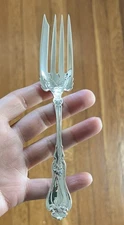 Antique 1905 Whiting Violet Pattern Sterling Silver Salad Fork 4-Tine 6 1/2"
