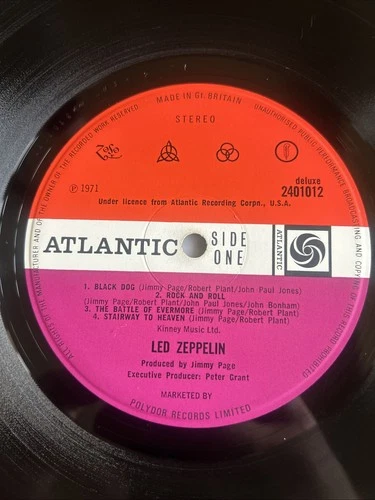 Led Zeppelin IV UK 1st Pressing 2nd Version VG Atlantic Plum Label Rare cleaned