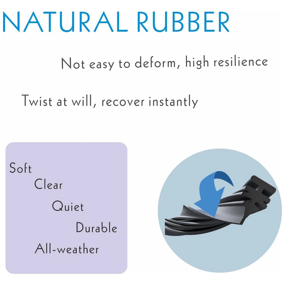 2,For Ford Explorer Sport Trac 2001-2005 Windshield Wiper Blades 18 18 J-hook - Image 2 of 4