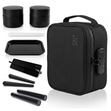 STASHIC Essential Kit - Smell Proof Lockable Case, Glass Jars, Trays & Tubes