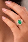GENUINE 2.26 Cts EMERALD & WHITE SAPPHIRE RING 14K ROSE GOLD PLATED (.925) - NWT — photo 3