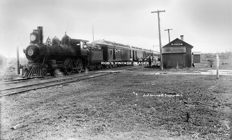 Milwaukee Road 751 4-4-0 American Steam Locomotive Railroad Train at Sayner, Wi