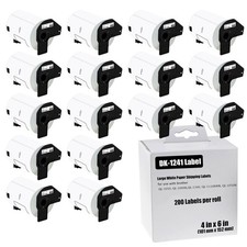 16 Rolls Replace for Brother QL DK-1241 Shipping Label 4" x 6" 200 Labels/Roll