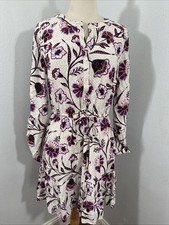 Loft Mini Dress Womens S Floral Tiered Boho Spring Summer Feminine Romantic