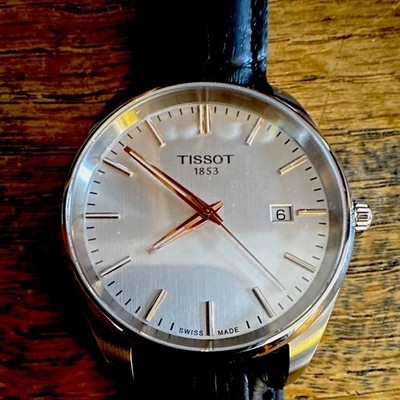 Tissot Everytime Men's Swiss Made Quartz 40mm Silver Dial Date Leather Watch