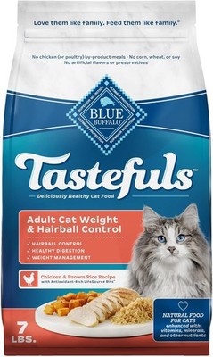 Blue Buffalo Tastefuls Weight & Hairball Control Chicken Adult Dry Cat Food 7 lb