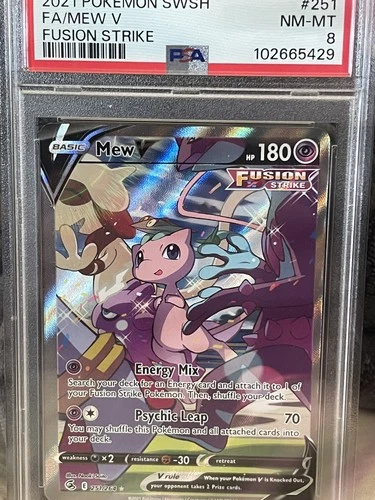 2021 POKEMON SWORD & SHIELD FUSION STRIKE #251 FULL ART/MEW V PSA 8