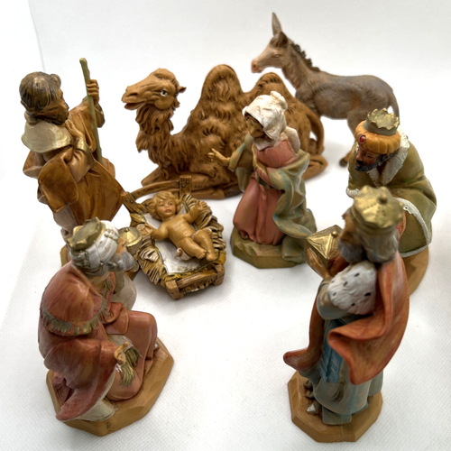 Vintage Fontanini Krippe Depose Italy 8-teilig 5” 1990er Weihnachten religiös