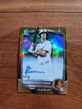2025 Bowman Chrome Colin Yeaman 1st Bowman Gold Refractor Auto # /50 !! 🔥🔥