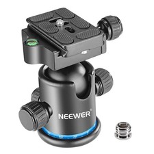 NEEWER Tripod Ball Head Metal 360 Arca QR Plate 8kg Black Blue
