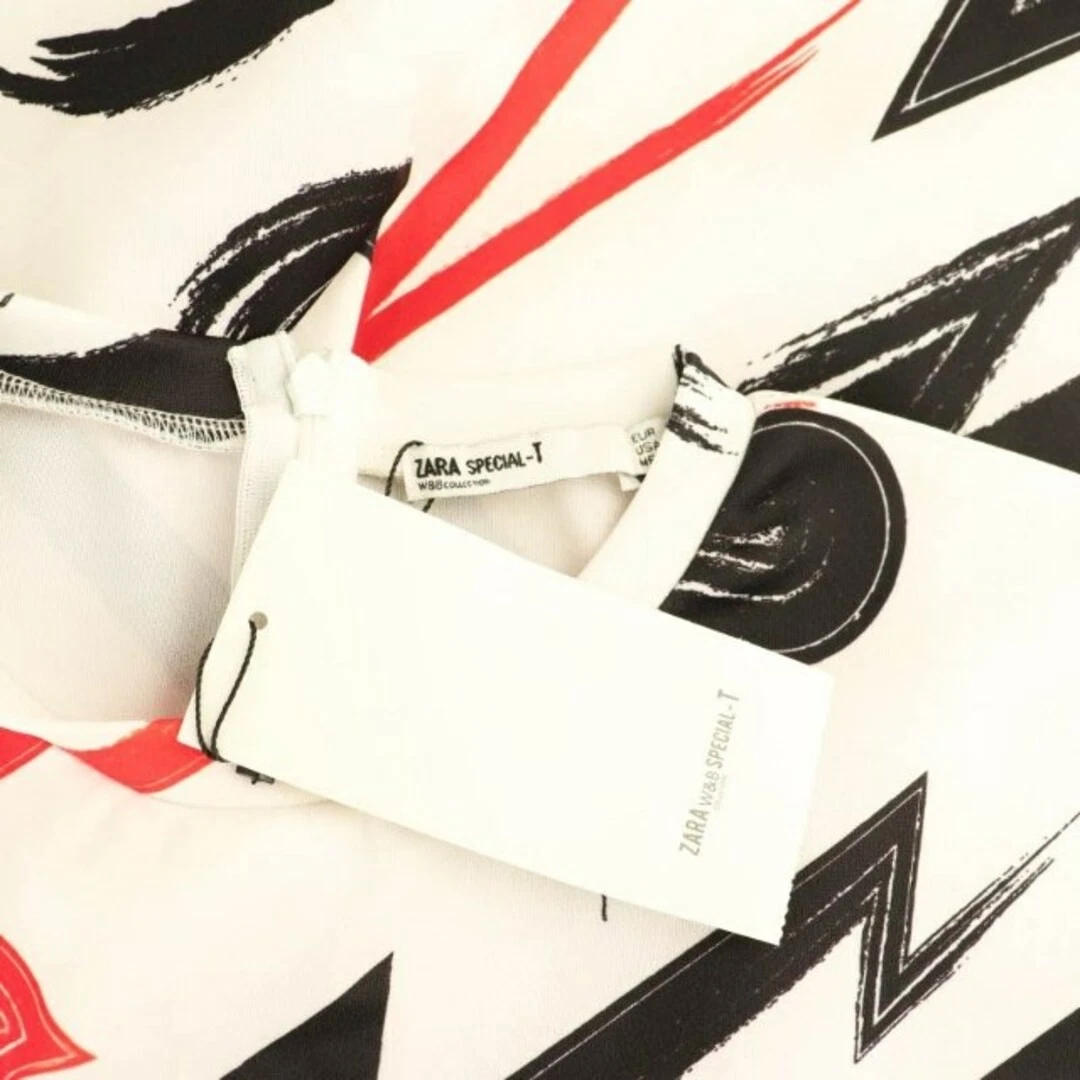 OFF WHITE Abito Zara W&B Collection modello totale mini manica corta S bianco sporco HK us