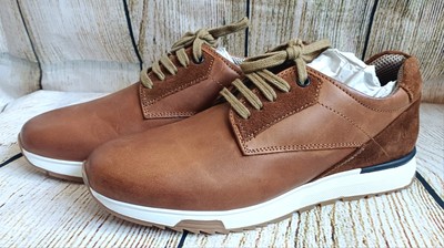 Hush Puppies hellbraune und weiße Simon Turnschuhe, Schnürschuhe, Größe 6 - Arbeit, Smart