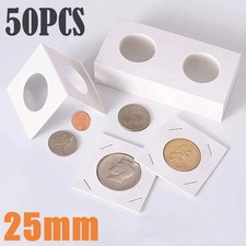 50pcs Assorted Coin Holders Cardboard Mylar Flips 25mm
