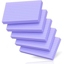 250 Count Index Cards 3x5 Inch Purple Ruled Lined Heavyweight Flash Ca