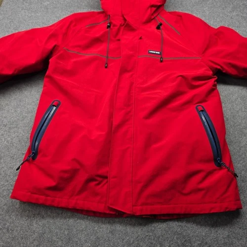Lands End Mens Red Squall Waterproof Hooded Parka Jacket Medium 38-40 Fleece image 6