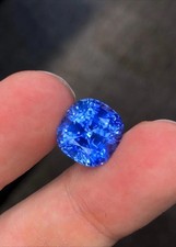 5.08 Ct Natural Kashmir Blue Sapphire Rare Certified Cushion Cut Loose Gemstone