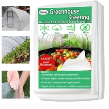6.5FTx10FT Greenhouse Plastic Sheeting, 6 Mil Thick Clear Polyethylene Film, ...