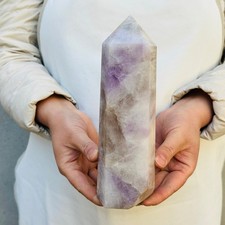 1311G Natural Dream Amethyst Crystal Column Wand Obelisk Point Reiki Healing