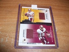 2002 Playoff Patrick Ramsey and Cliff Russell Dual Event Used Football Card