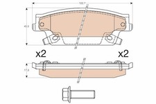 Bremsbelagsatz, Scheibenbremse GDB4452 TRW für CADILLAC