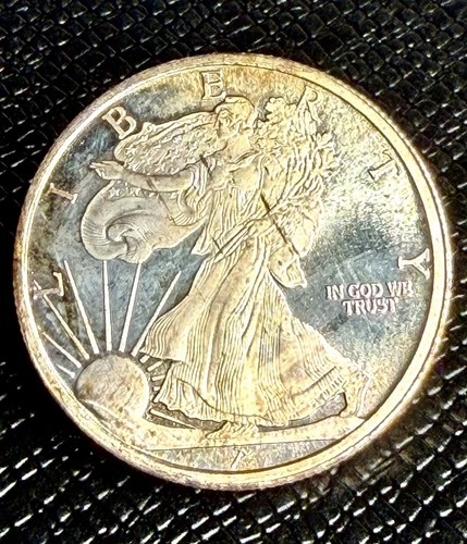 1/2 oz SilverTowne Walking Liberty Silver Round (New) Obverse Toning