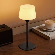 Cordless Table Lamp, Portable Desk Lamp, 3 Color Stepless Dimmable Rechargeab...