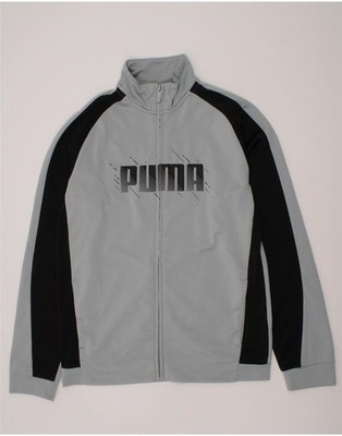 Puma Jungen Graphic Trainingsanzug Oberteil Jacke 13-14 Jahre Grau Colourblock DO55
