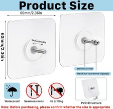 20PCS Screw Stickers  Trace-Free Screws - 6mm Net Length Bolts for Mounting