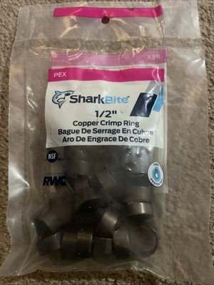 25 Pack SharkBite 23102CP25 Copper Crimp Rings 1/2  Inch PEX