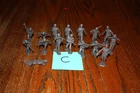 Full Mold Shot of 16 Marx Dark Gray German Army Soldiers Tank C - MPC