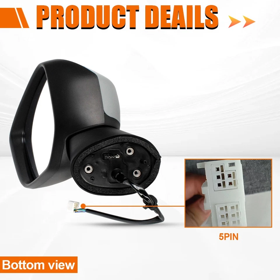 Espejo térmico pintable de 5 pines para Mitsubishi Eclipse Cross 17-20 lado izquierdo del conductor Foto 3 de 4