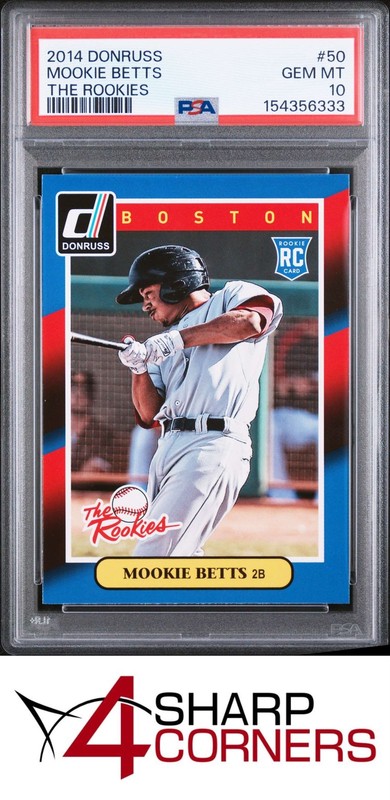2014 DONRUSS THE ROOKIES #50 MOOKIE BETTS RC RED SOX PSA 10