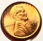 1947-P Lincoln Wheat Cent Penny GEM RED BU From an Original Bank Roll