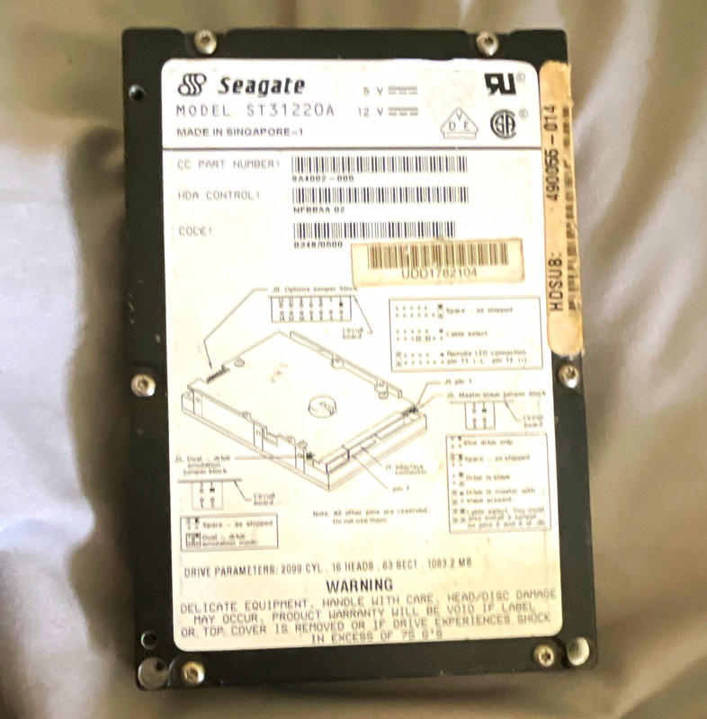 Seagate Medalist ST31220A 1.2GB 3.5" IDE 5400RPM 128KB Hot Swap HDD
