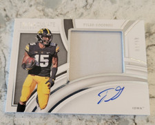 Tyler Goodson Rookie Card 2022 Panini Immaculate RPA Iowa Autograph Auto 1/99. rookie card picture