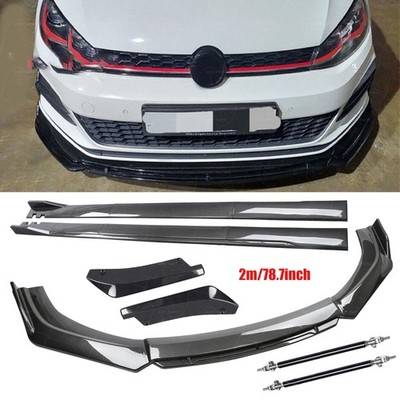 Carbon Fiber Look Side Skirt Front Bumper Lip Splitter For Volkswagen Scirocco