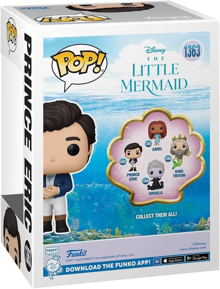 LA SIRENETTA Mermaid Principe ERIC Figura 12cm Funko POP Disney 1363 - Immagine 3 di 4