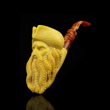 L SIZE DAVY JONES Pipe Block Meerschaum-NEW Handmade From Turkey W CASE#347