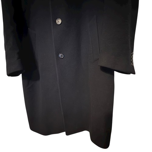 Jos A Bank Men's Overcoat 38R 100% Wool Black 3 Button Topcoat Dress Coat - Picture 6 of 11