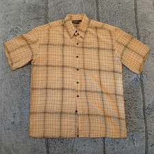 VTG 70's Monzini Collection Shirt Men Large Retro Disco Graph Check USA Made