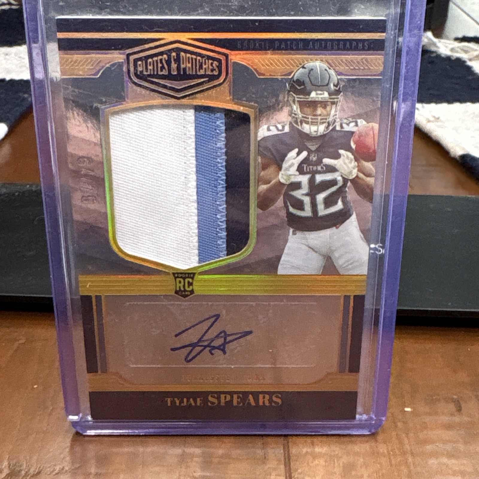Tyjae Spears Panini Plates & Patches Rookie Patch Autographs #RPA26 Gold