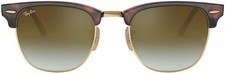 Ray-Ban RB3016 Mens Clubmaster Sunglasses - Shiny Red / Havana / Green Flash